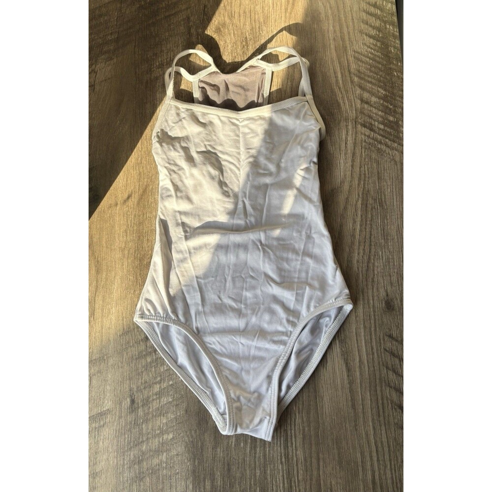 MotionWear Women’s White Camisole Leotard For Ballet & Gymnastics Size Small